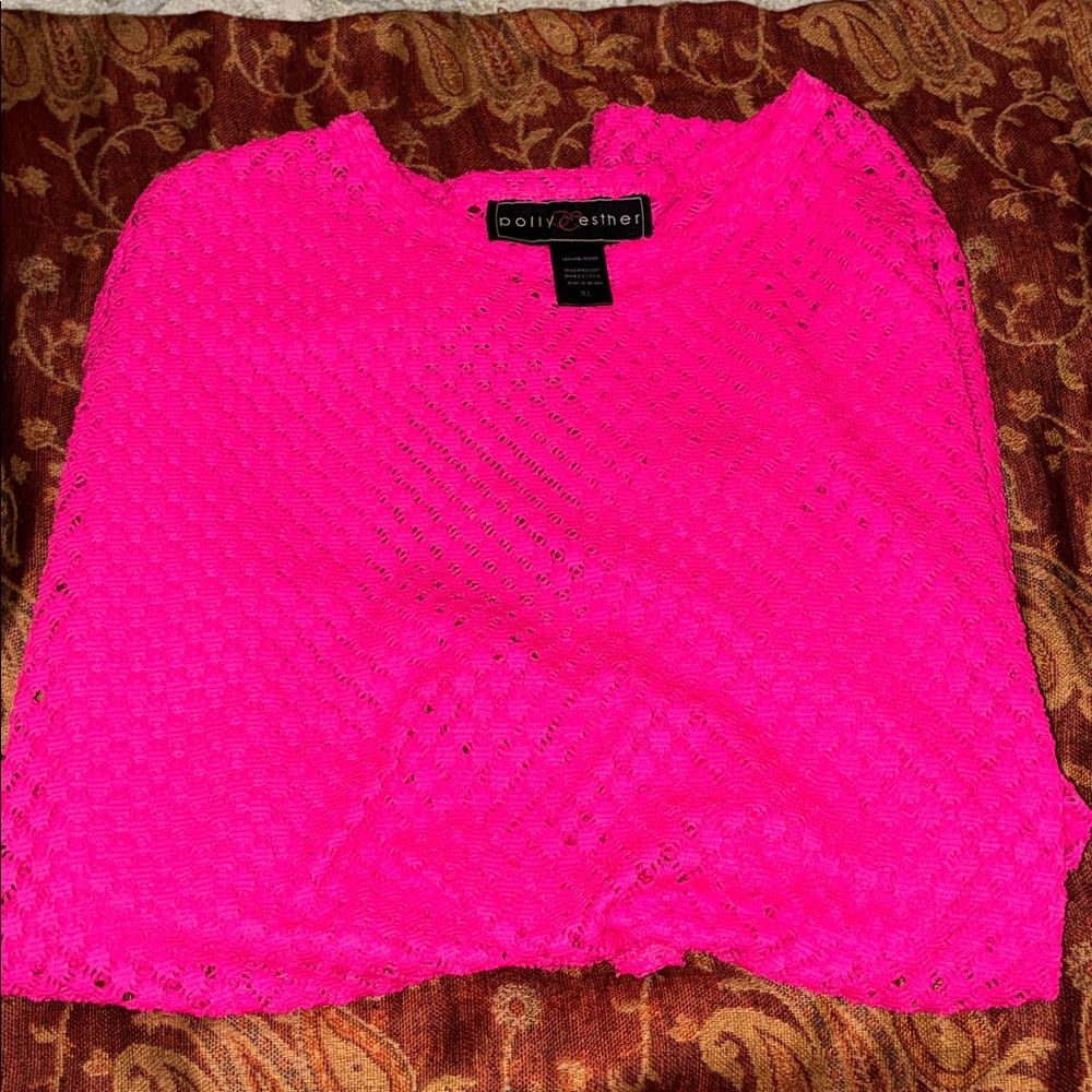 Polly & Esther Hot Pink Knit Top